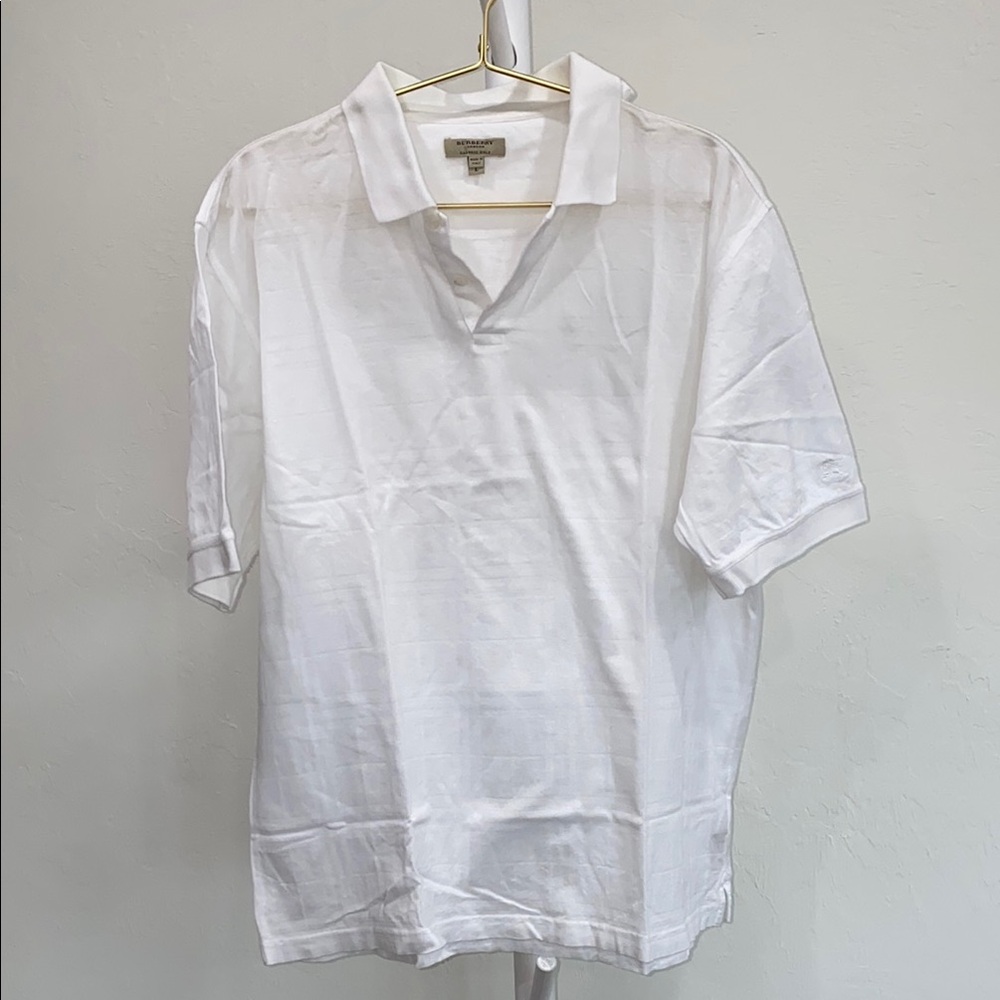 Burberry White Polo  golf Shirt